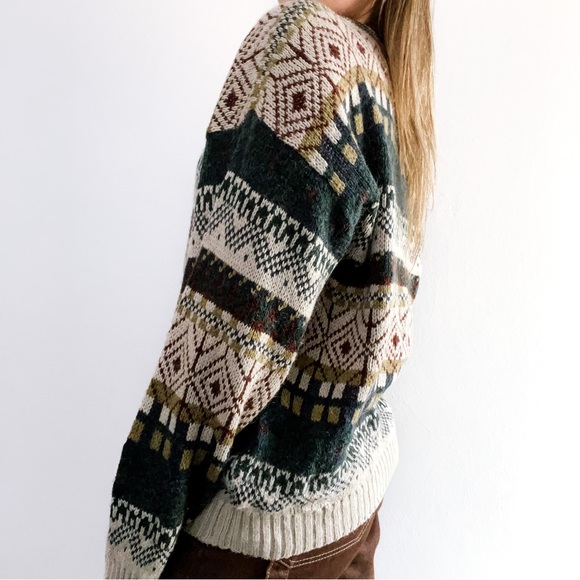 JARGON Vintage 90s Knit Cosby Sweater • Size L • Made in Korea - Picture 8 of 9